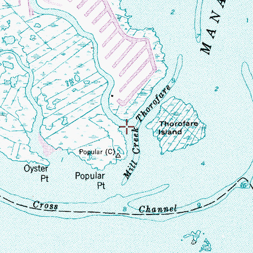 Topographic Map of Mill Creek, NJ
