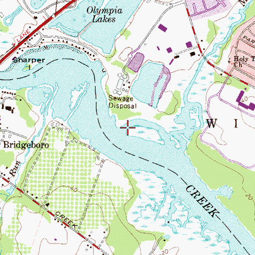 Topographic Map of Mill Creek, NJ