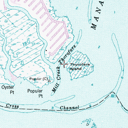Topographic Map of Mill Creek Thorofare, NJ