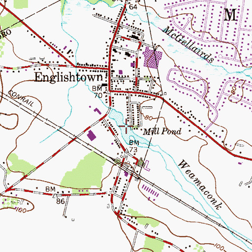 Topographic Map of Lake Weamaconk, NJ