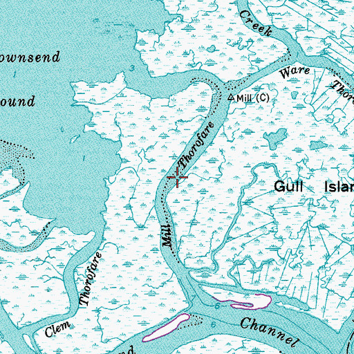Topographic Map of Mill Thorofare, NJ