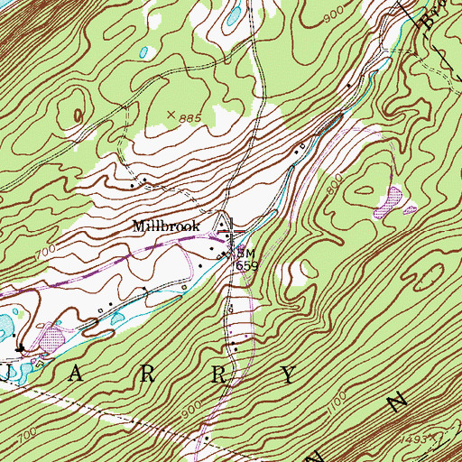 Topographic Map of Millbrook, NJ