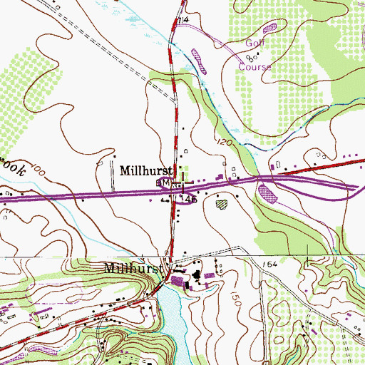 Topographic Map of Millhurst, NJ