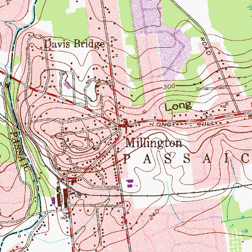 Topographic Map of Millington, NJ