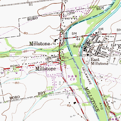 Topographic Map of Millstone, NJ
