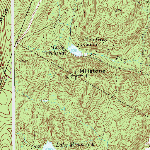 Topographic Map of Millstone Hill, NJ