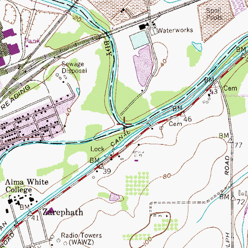 Topographic Map of Millstone River, NJ