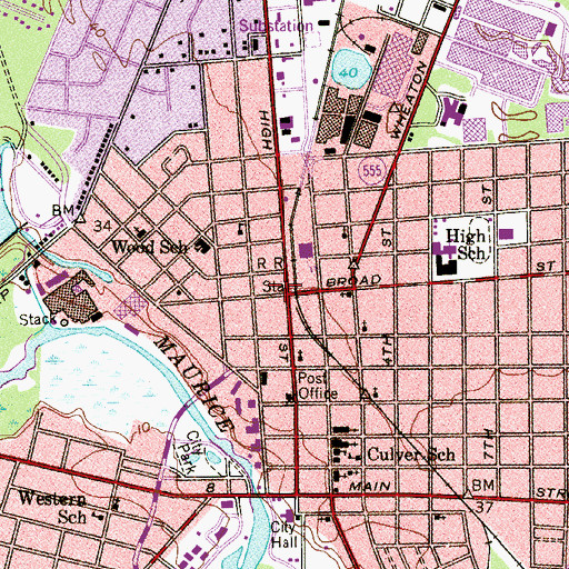 Topographic Map of Millville, NJ
