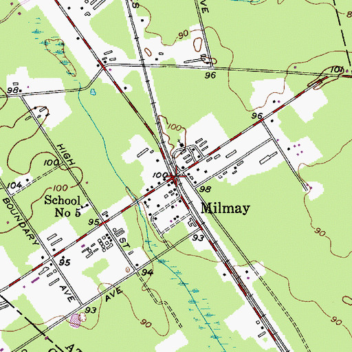 Topographic Map of Milmay, NJ