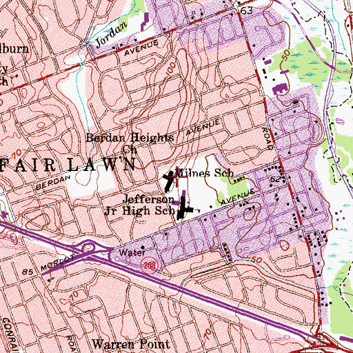 Topographic Map of Henry B Milnes Elementary School, NJ