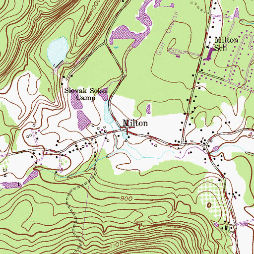 Topographic Map of Milton, NJ