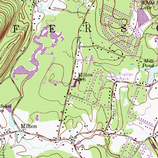 Topographic Map of Milton Elementary School, NJ