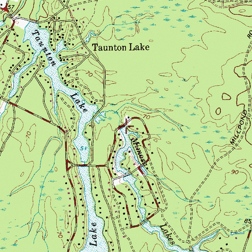 Topographic Map of Mimosa Lakes, NJ
