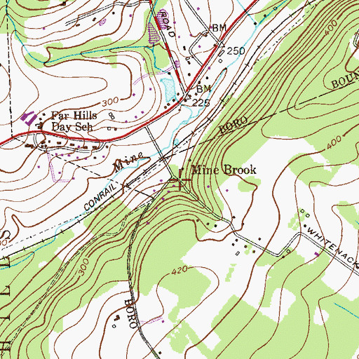 Topographic Map of Mine Brook, NJ
