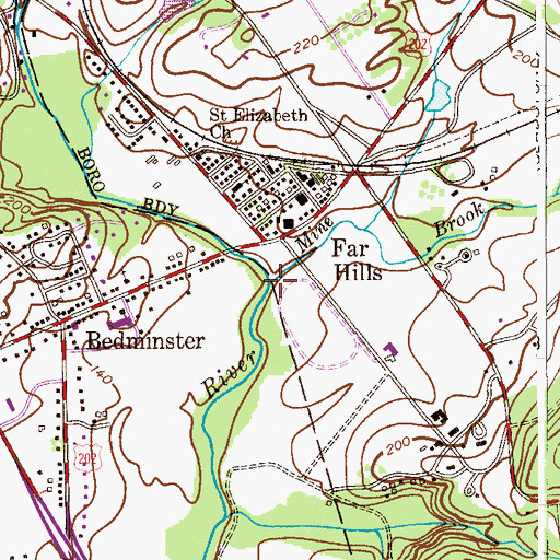 Topographic Map of Mine Brook, NJ