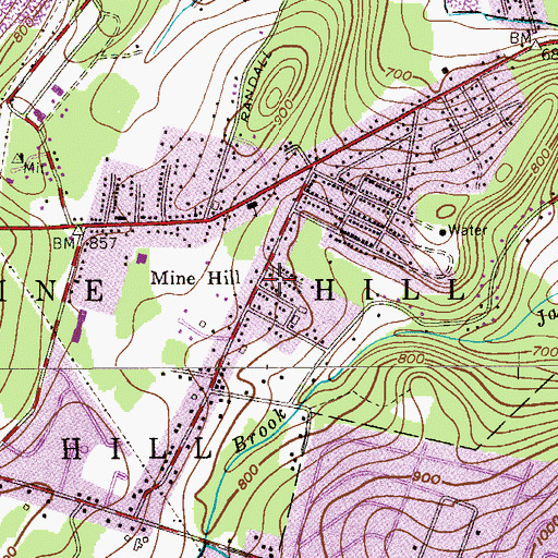 Topographic Map of Mine Hill, NJ