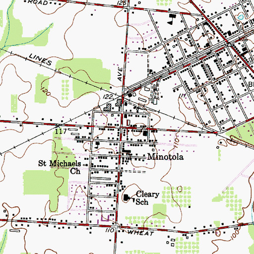 Topographic Map of Minotola, NJ