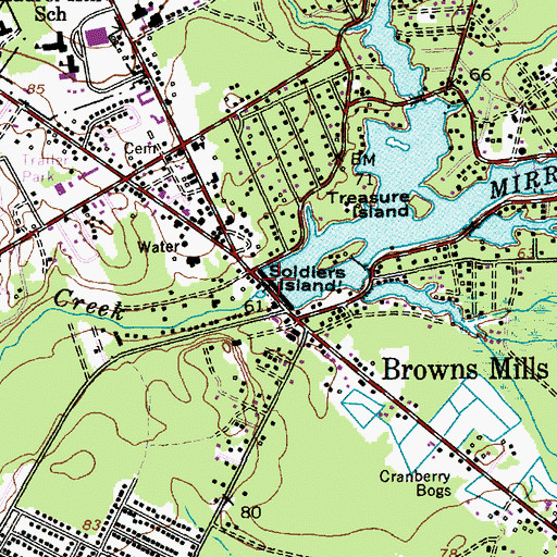 Topographic Map of Mirror Lake, NJ
