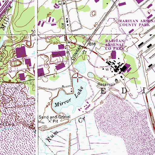 Topographic Map of Mirror Lake, NJ
