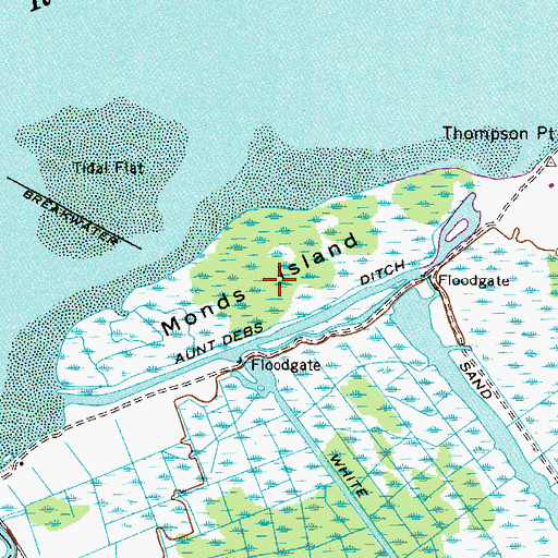 Topographic Map of Monds Island, NJ
