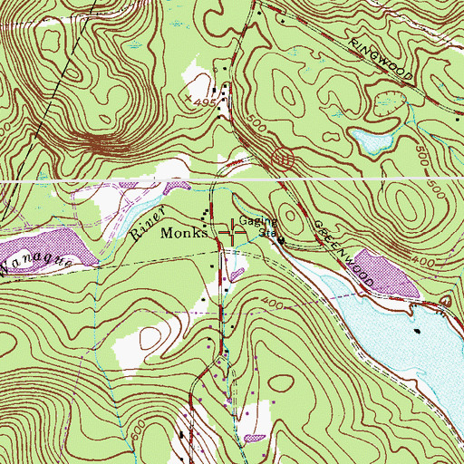 Topographic Map of Monks (historical), NJ