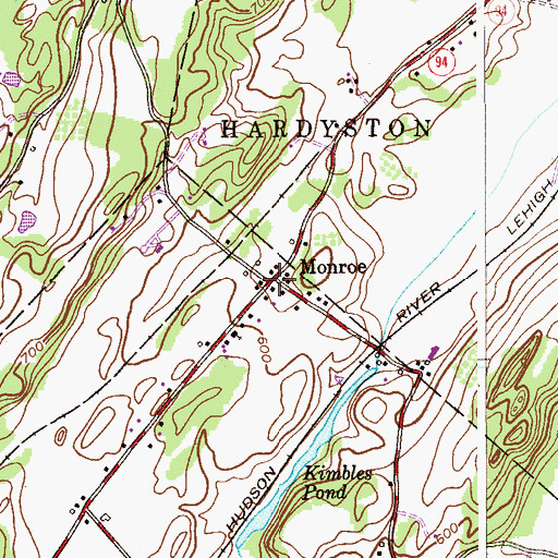 Topographic Map of Monroe, NJ