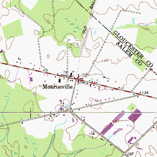 Topographic Map of Monroeville, NJ