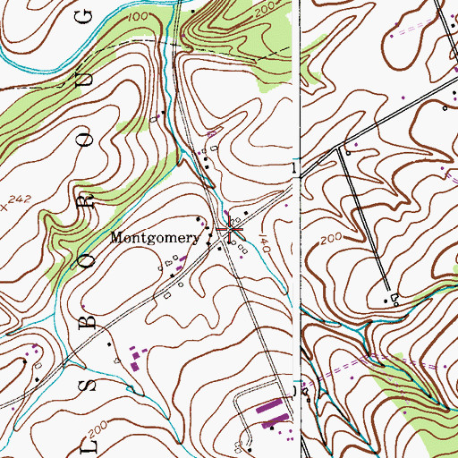 Topographic Map of Montgomery, NJ