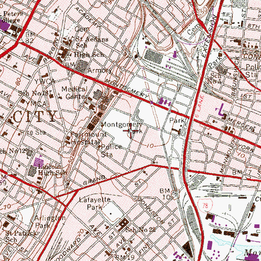 Topographic Map of Montgomery Park, NJ