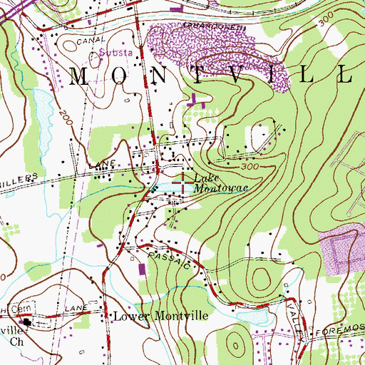 Topographic Map of Lake Montowac, NJ