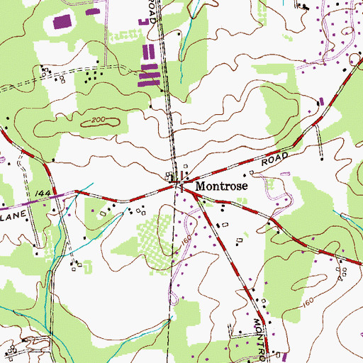Topographic Map of Montrose, NJ