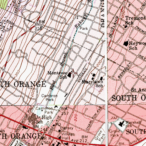 Topographic Map of Montrose School, NJ