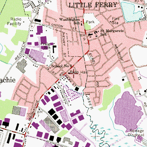 Topographic Map of Moonachie, NJ