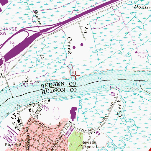 Topographic Map of Moonachie Creek, NJ