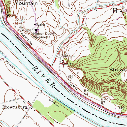 Topographic Map of Moore, NJ