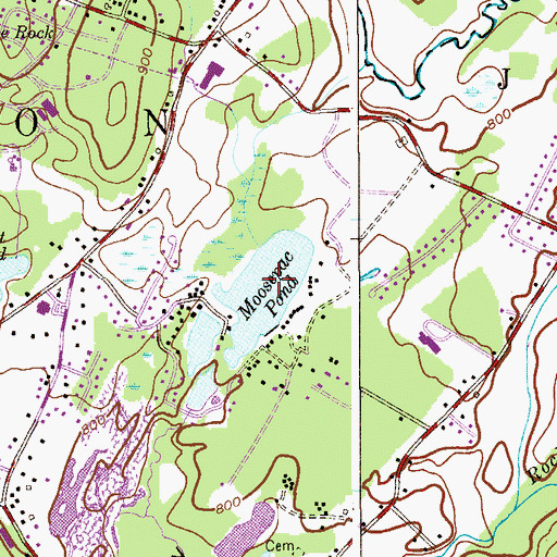 Topographic Map of Moosepac Pond, NJ