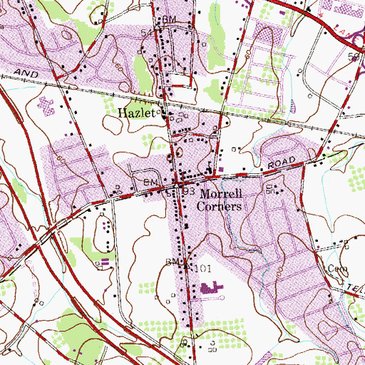 Topographic Map of Morrell Corners, NJ