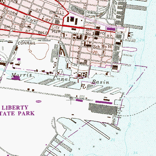 Topographic Map of Morris Canal Basin, NJ