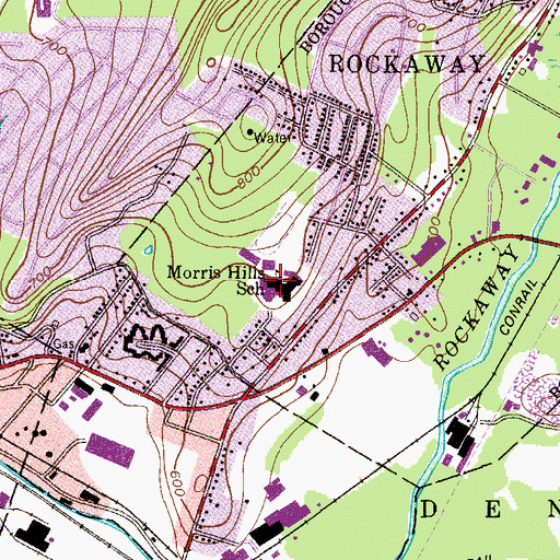 Topographic Map of Morris Hills High School, NJ