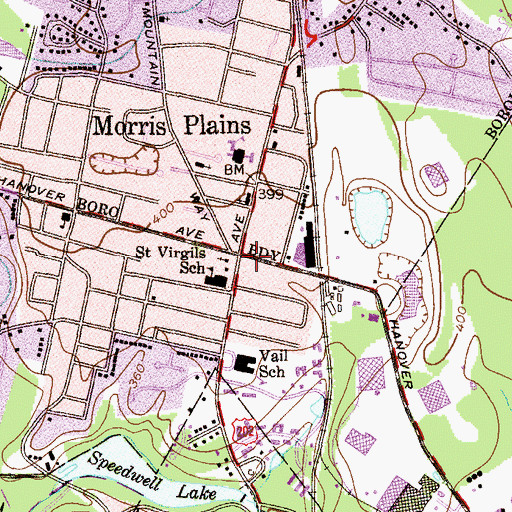 Topographic Map of Morris Plains, NJ
