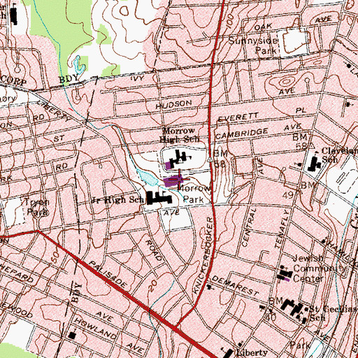 Topographic Map of Morrow Park, NJ