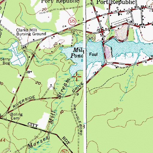 Topographic Map of Morses Mill Stream, NJ