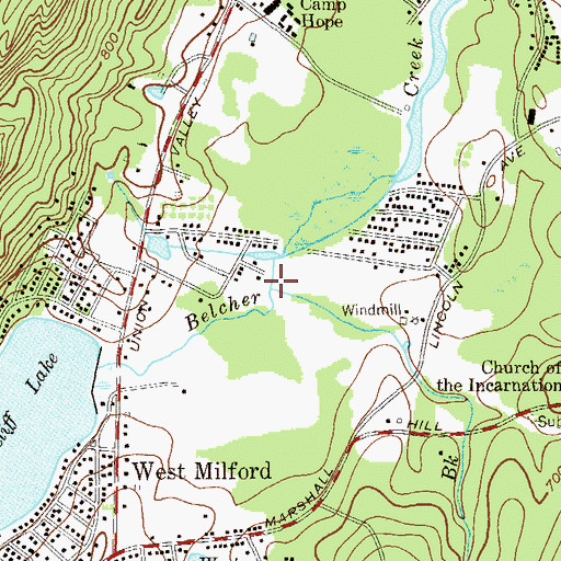 Topographic Map of Morsetown Brook, NJ