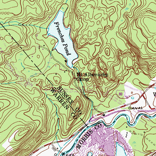 Topographic Map of Mount Allamuchy Camp, NJ