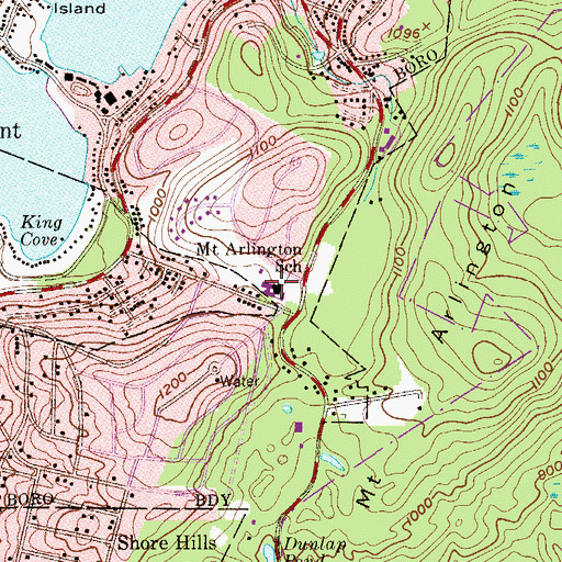 Topographic Map of Mount Arlington Public Elementary School, NJ