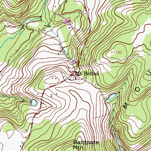 Topographic Map of Mount Bethel, NJ