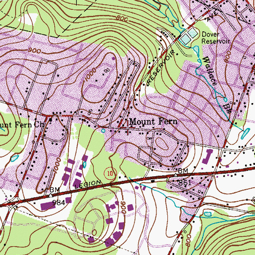 Topographic Map of Mount Fern, NJ