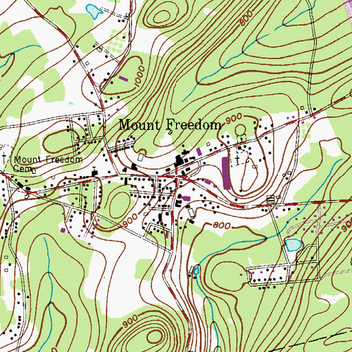 Topographic Map of Mount Freedom, NJ