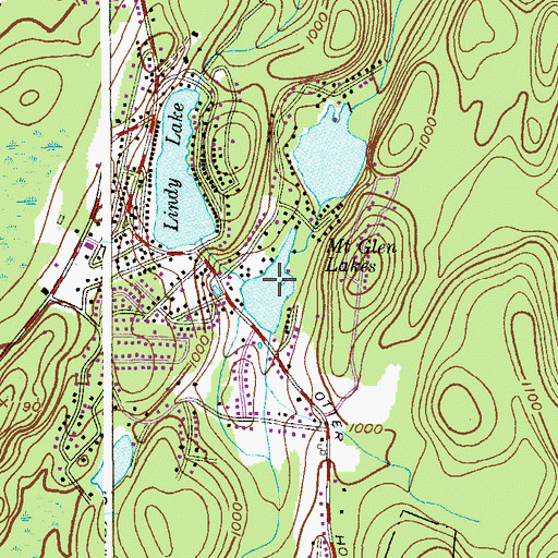 Topographic Map of Mount Glen Lakes, NJ