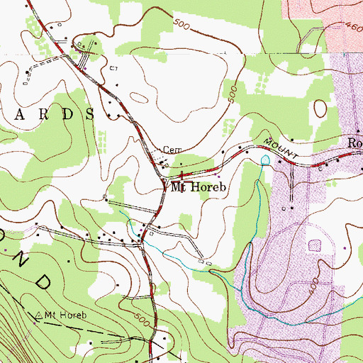 Topographic Map of Mount Horeb, NJ
